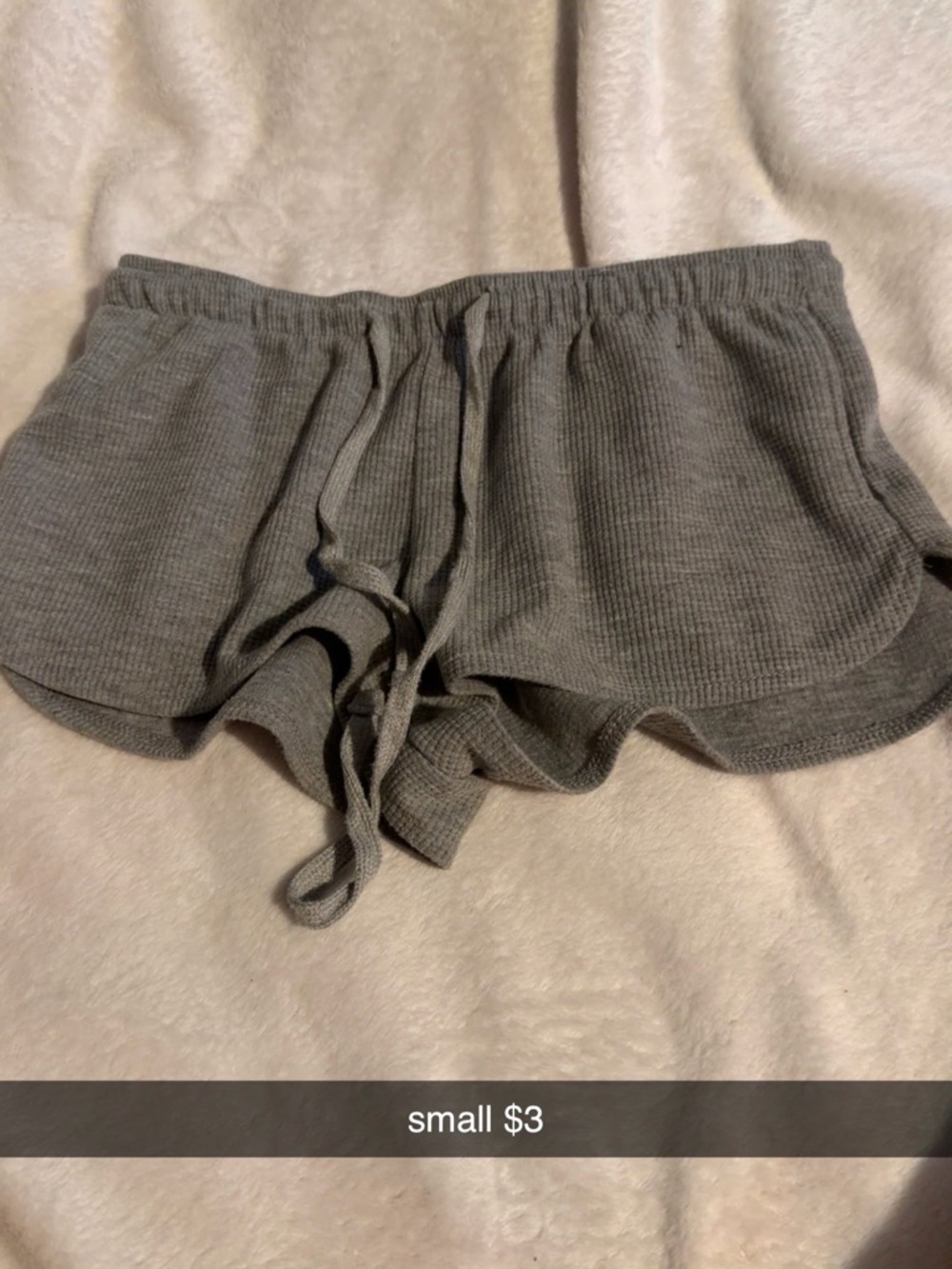 Gray Ribbed Lounge Shorts